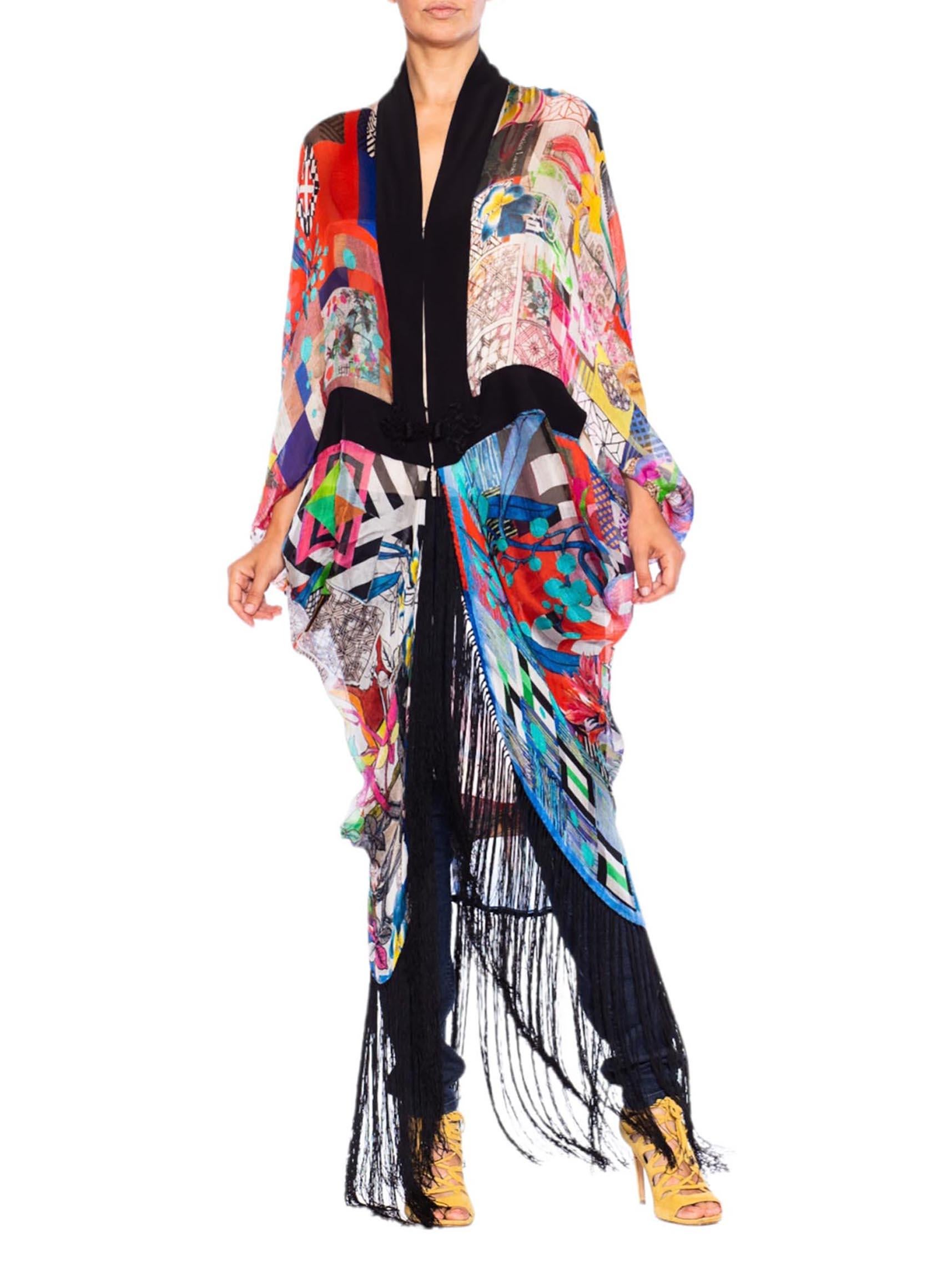 MORPHEW COLLECTION Silk Chiffon Christian Lacroix Cocoon With Fringe 1