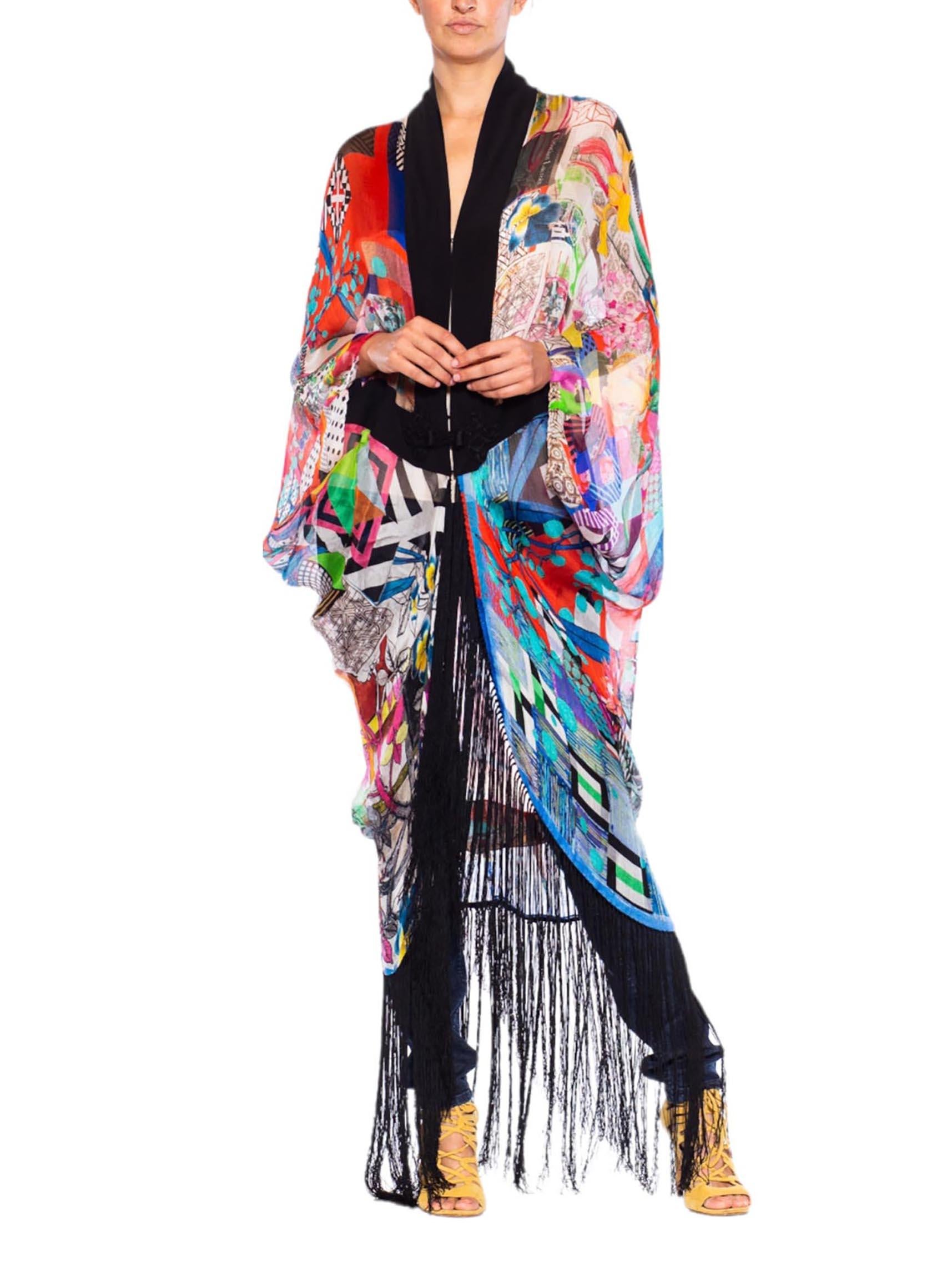 MORPHEW COLLECTION Silk Chiffon Christian Lacroix Cocoon With Fringe 2