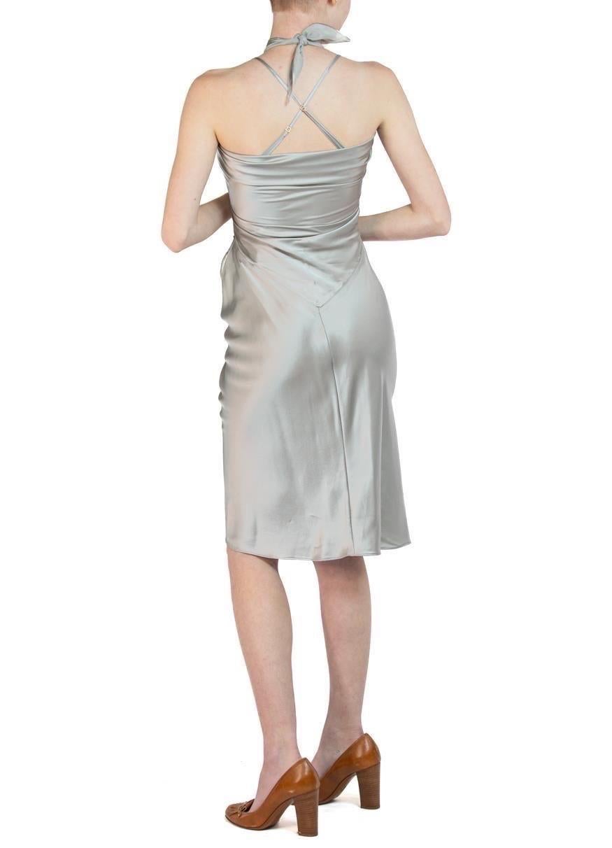 MORPHEW COLLECTION Silver Silk Charmeuse Sagittarius Dress For Sale 2