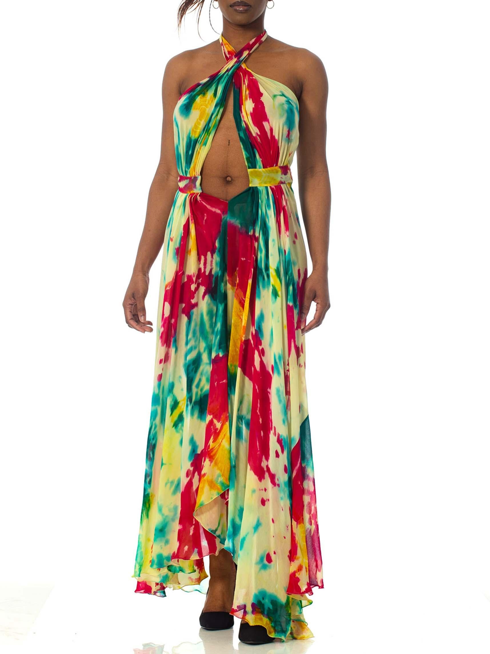 MORPHEW COLLECTION Tie Dyed Silk Chiffon Backless Halter Maxi Dress
MORPHEW COLLECTION is made entirely by hand in our NYC Ateliér of rare antique materials sourced from around the globe. Our sustainable vintage materials represent over a century of