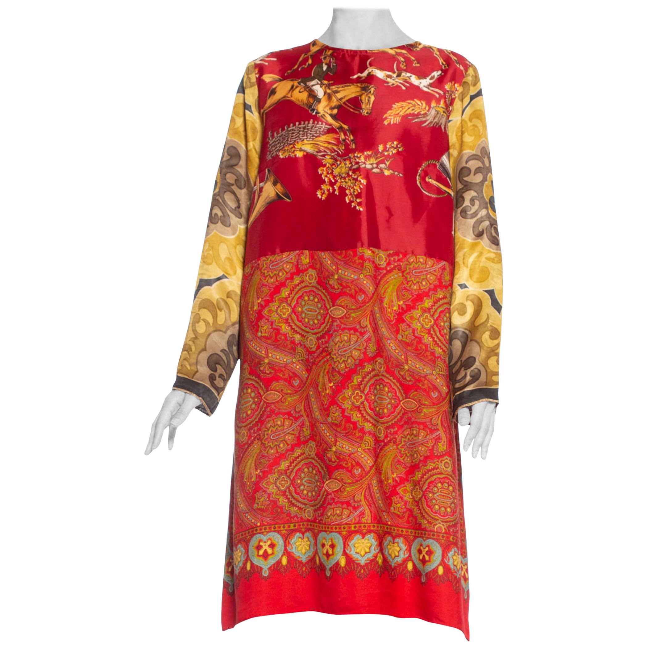 MORPHEW COLLECTION Red Hand Embroidered Cotton Cocktail Dress With Hand ...