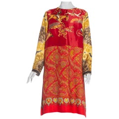 MORPHEW COLLECTION Rayon & Silk Tunic Dress Made From Vintage Equestrian Scarves