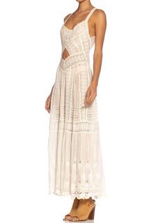 Victorian MORPHEW COLLECTION White Organic Cotton Lace Dress