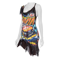 Morphew Colección Vintage 90's Nascar Vestido Camiseta Malla Metálica Con Cadenas