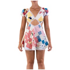 Morphew Collection Vintage Cotton & Lace Short Patchwork Quilt Dress