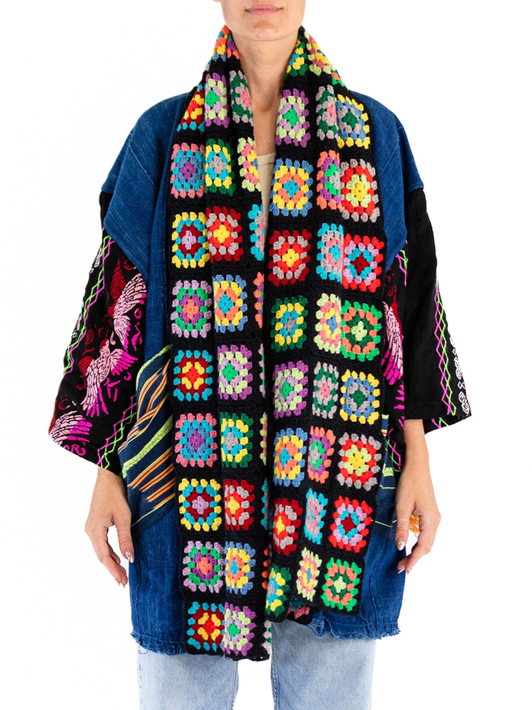 Morphew Collection West African Indigo Cotton Multi Color Crochet Trim Duster
MORPHEW COLLECTION is made entirely by hand in our NYC Ateliér of rare antique materials sourced from around the globe. Our sustainable vintage materials represent over a