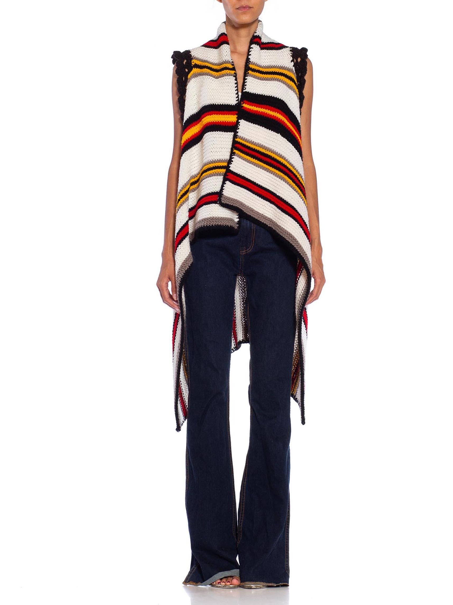 MORPHEW COLLECTION White, Black & Red Hand Crochet Acrylic Blend Hand-Knit Vest
MORPHEW COLLECTION is made entirely by hand in our NYC Ateliér of rare antique materials sourced from around the globe. Our sustainable vintage materials represent over