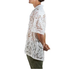White Cotton Lace Button up Shirt