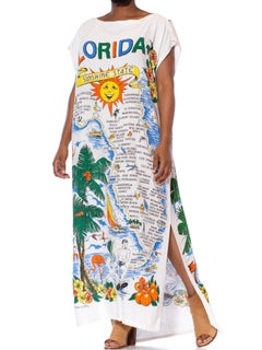 MORPHEW COLLECTION White Cotton Terry Cloth Vintage 1960S Florida Tourist Beach