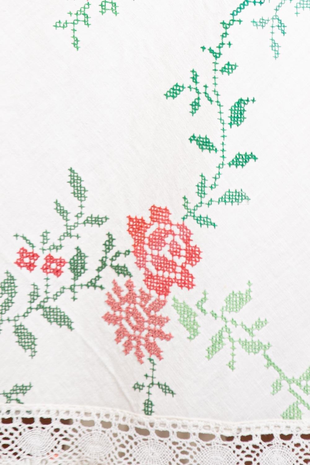 MORPHEW COLLECTION White & Floral Hand Embroidered Fabric From France Dress For Sale 4