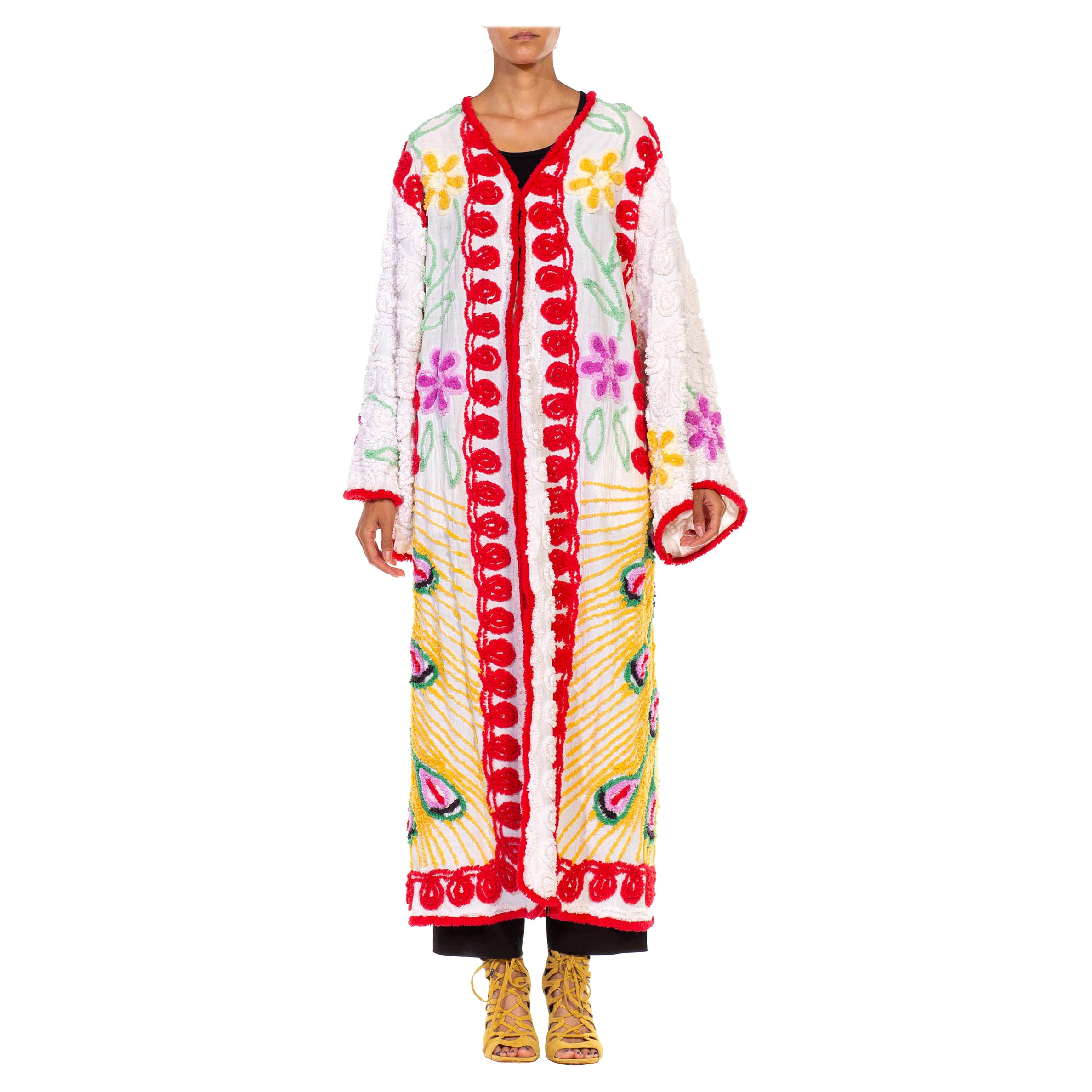 MORPHEW COLLECTION White 
Red Cotton Chenille Beach Cocoon