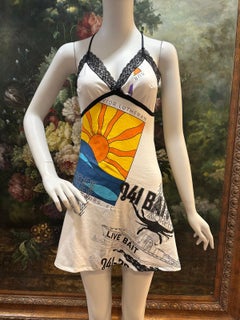 MORPHEW COLLECTION White Screenprinted Mini Cocktail Dress