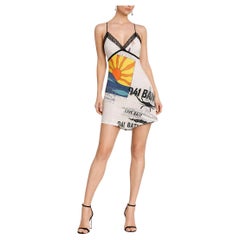 MORPHEW COLLECTION White Screenprinted Mini Cocktail Dress