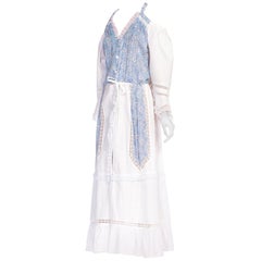 Morphew Dress Made from Victorian & 1940s Organic Cotton & Lace