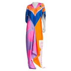 Vintage Morphew Kaftan Made From 1960
S Hand Printed Silk Scarves