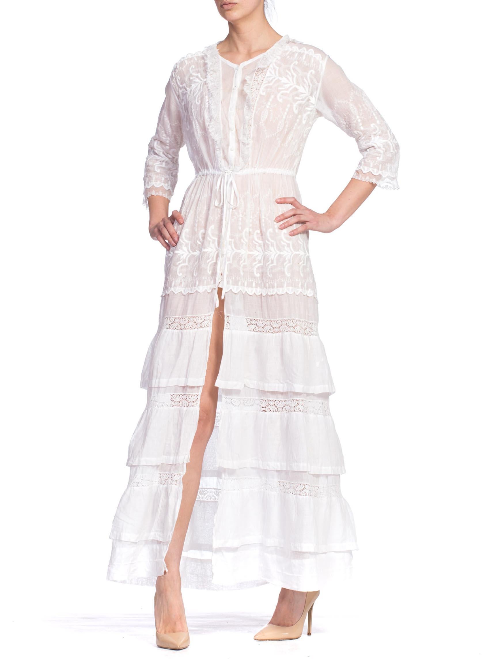 MORPHEW COLLECTION 1910'S  White Lace Dress
MORPHEW COLLECTION is made entirely by hand in our NYC Ateliér of rare antique materials sourced from around the globe. Our sustainable vintage materials represent over a century of design, many of the