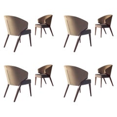 Silla Morpho de madera de teca, set de 8, de INDO-