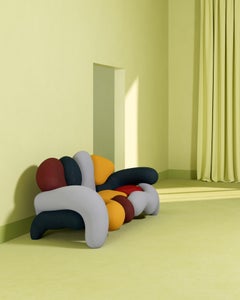 Morphologica Cream Sofa + Armchair in Bouclé Wool by Misha Kahn