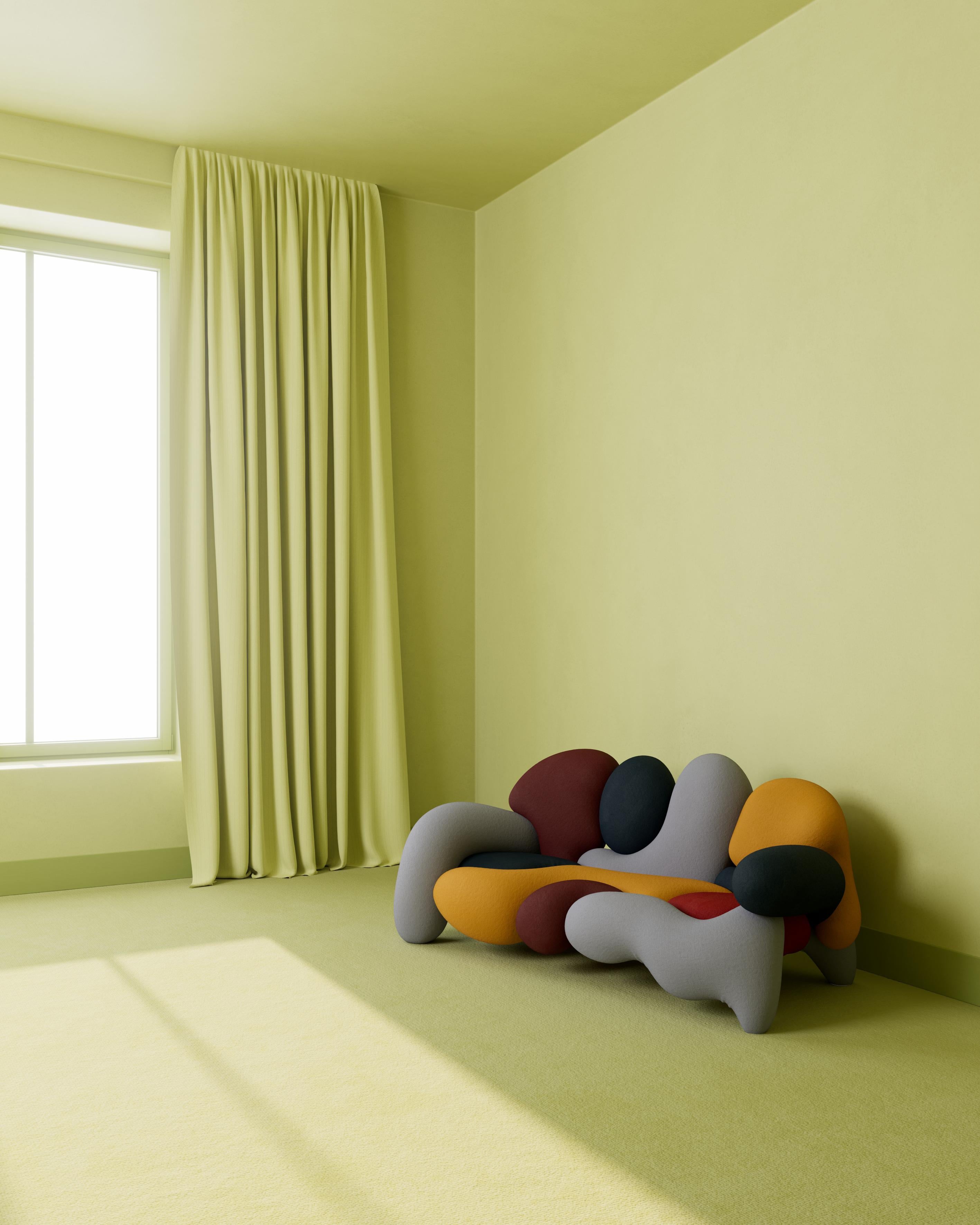 Morphologica Sofá + Sillón Crema de Lana Bouclé by Misha Kahn en venta 1