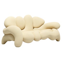 Morphologica Cream Sofa in Bouclé Wool by Misha Kahn