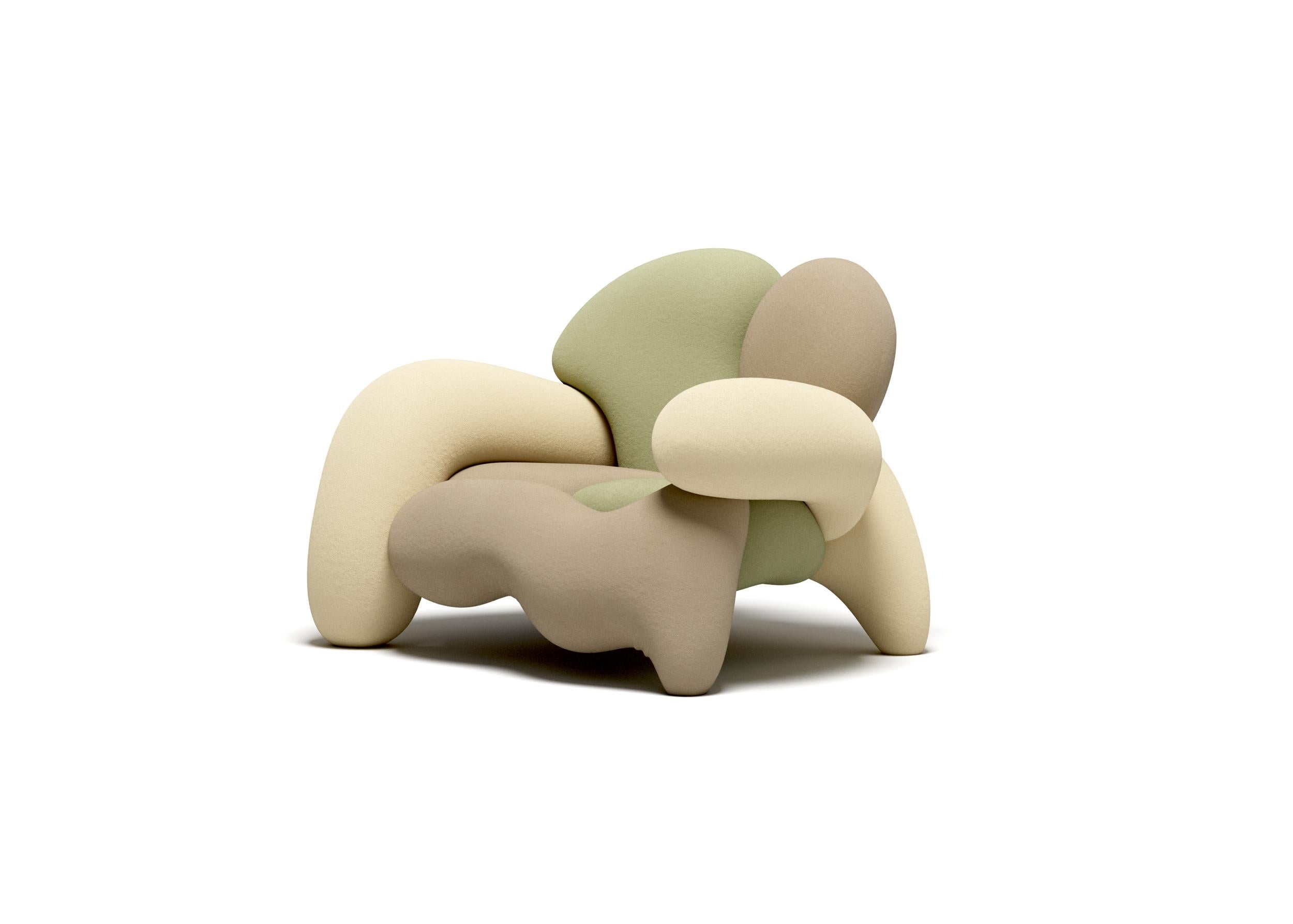 italien Fauteuil Indiana en laine bouclée par Misha Kahn en vente