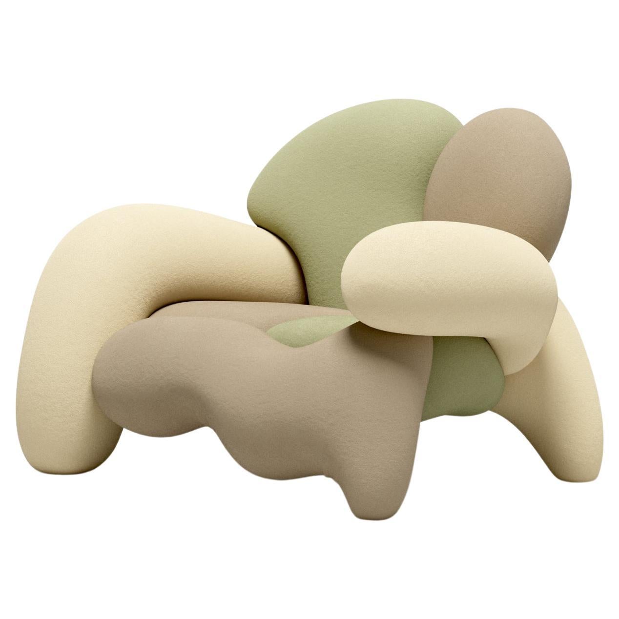 Morphologica Indiana Armchair in Bouclé Wool by Misha Kahn