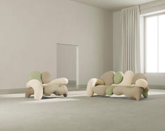 Morphologica Indiana Sofa + Armchair in Bouclé Wool by Misha Kahn