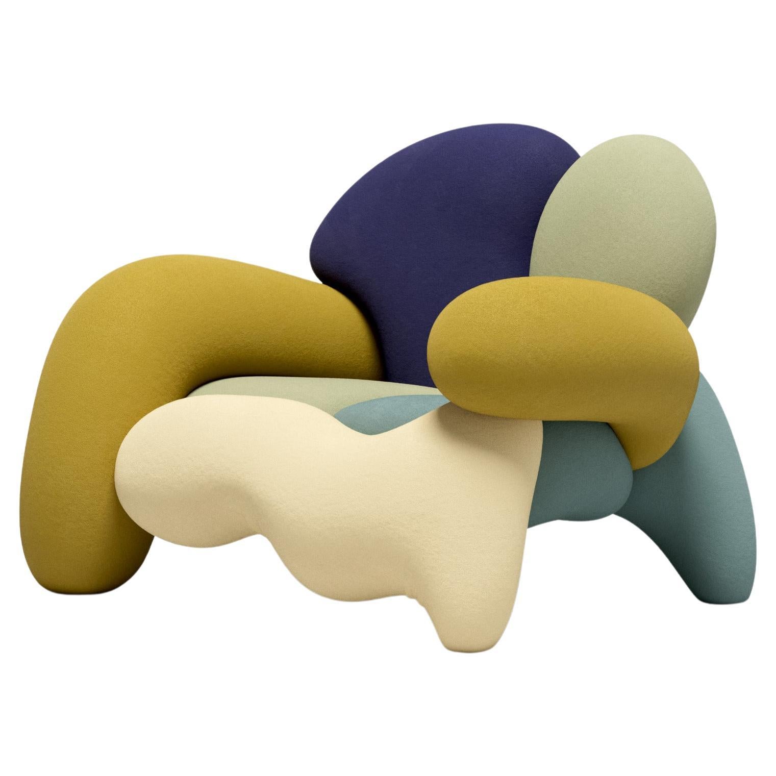 Morphologica Iowa Armchair in Bouclé Wool by Misha Kahn