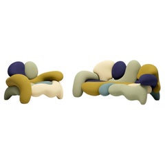 Morphologica Iowa Sofa + Armchair in Bouclé Wool by Misha Kahn