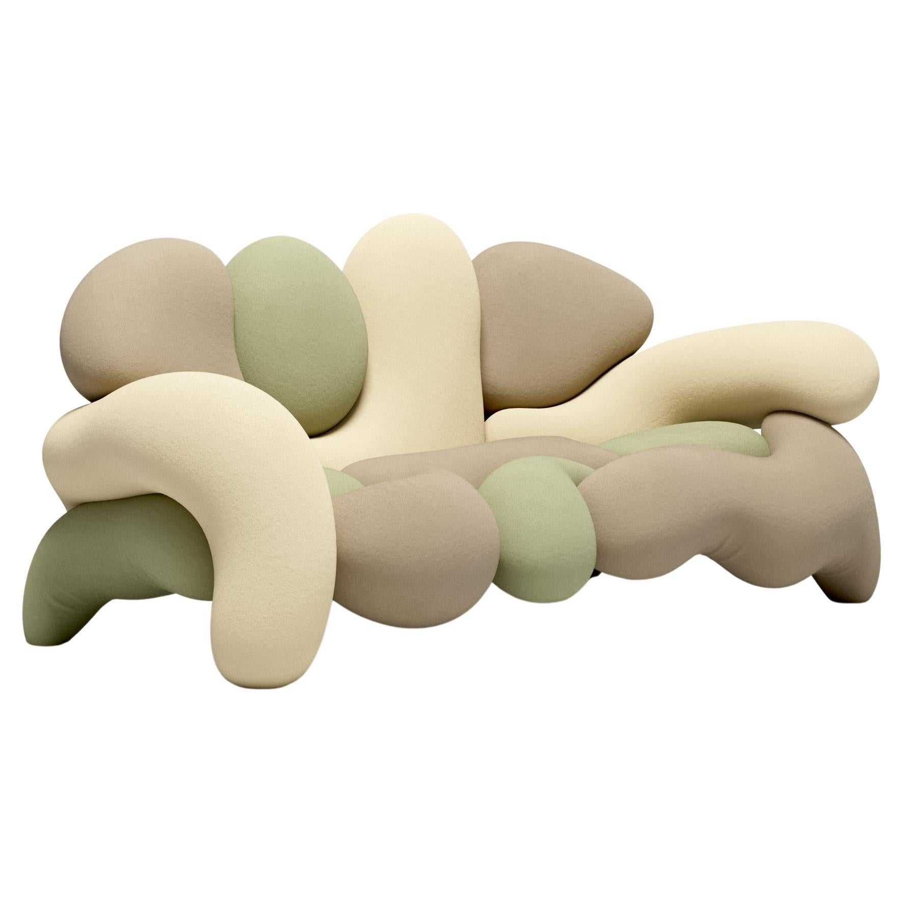 Morphologica Indiana Sofa in Bouclé Wool by Misha Kahn
