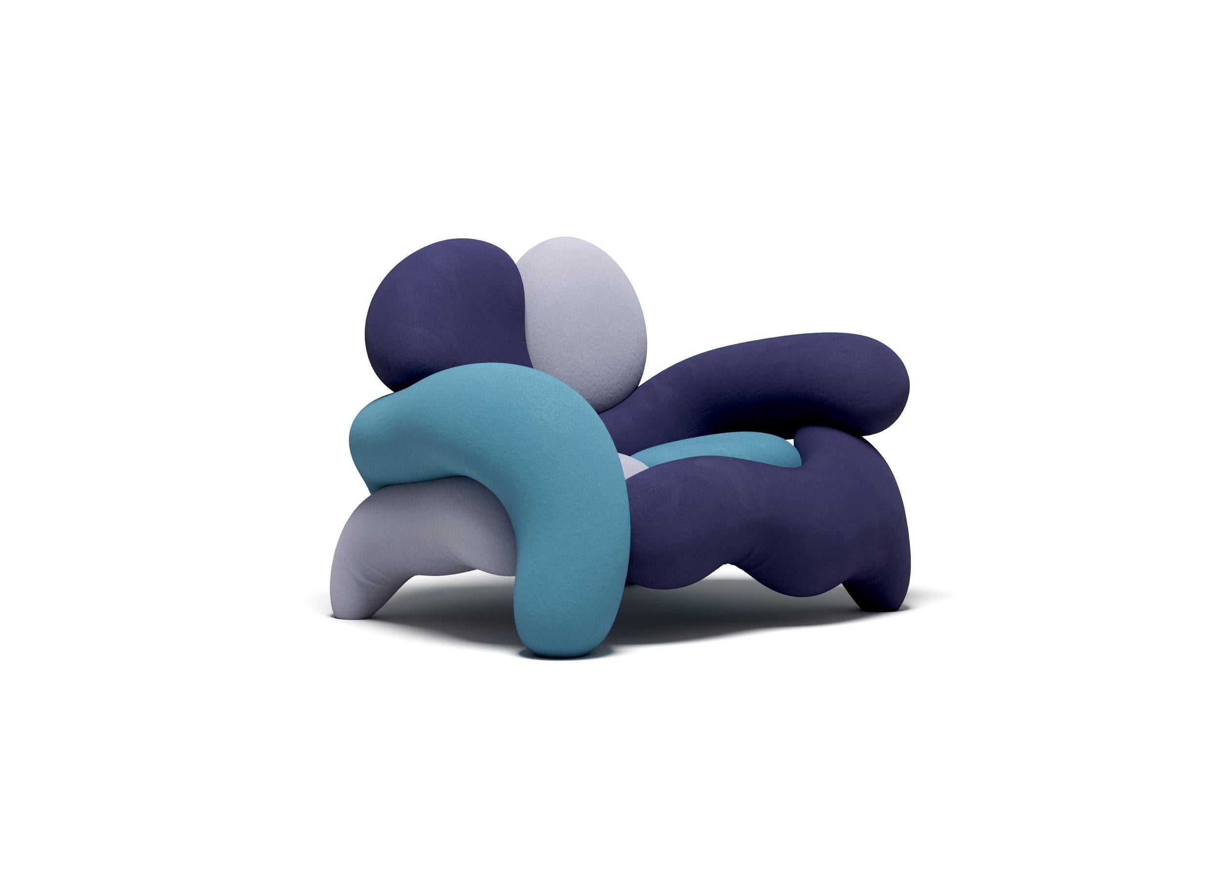 italien Fauteuil Michigan en laine bouclée par Misha Kahn en vente