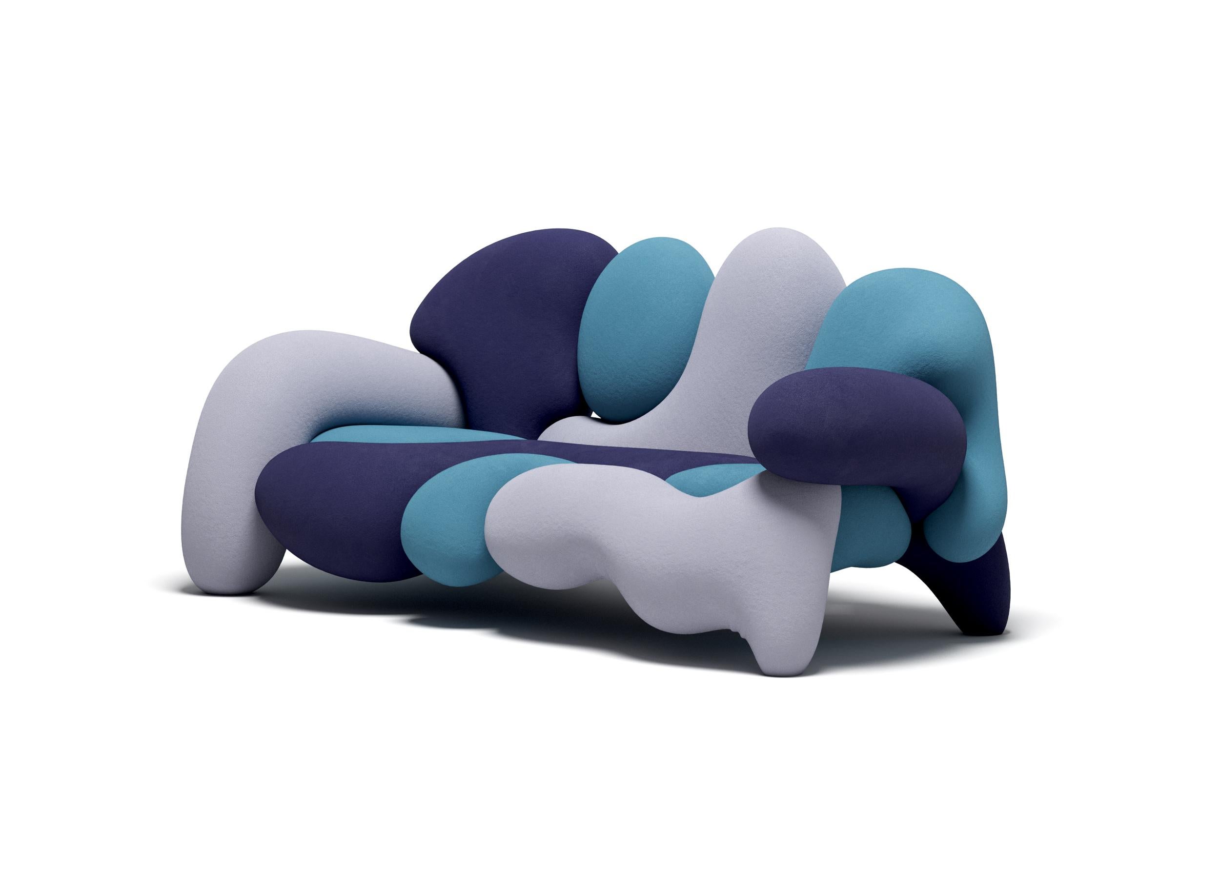 italien Canapé et fauteuil Michigan en laine bouclée par Misha Kahn en vente