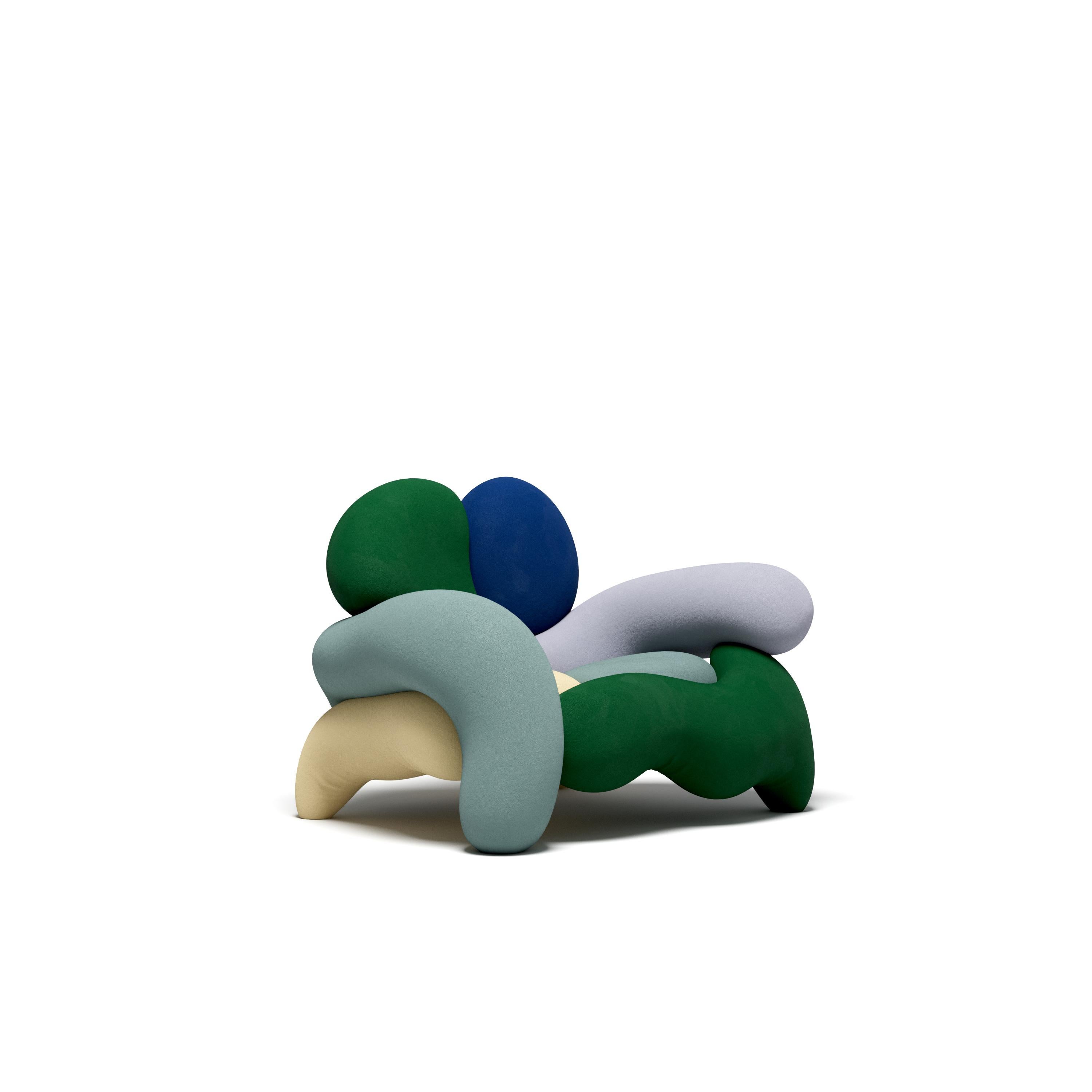 Morphologica Minnesota Armchair in Bouclé Wool by Misha Kahn In New Condition In Brooklyn, NY