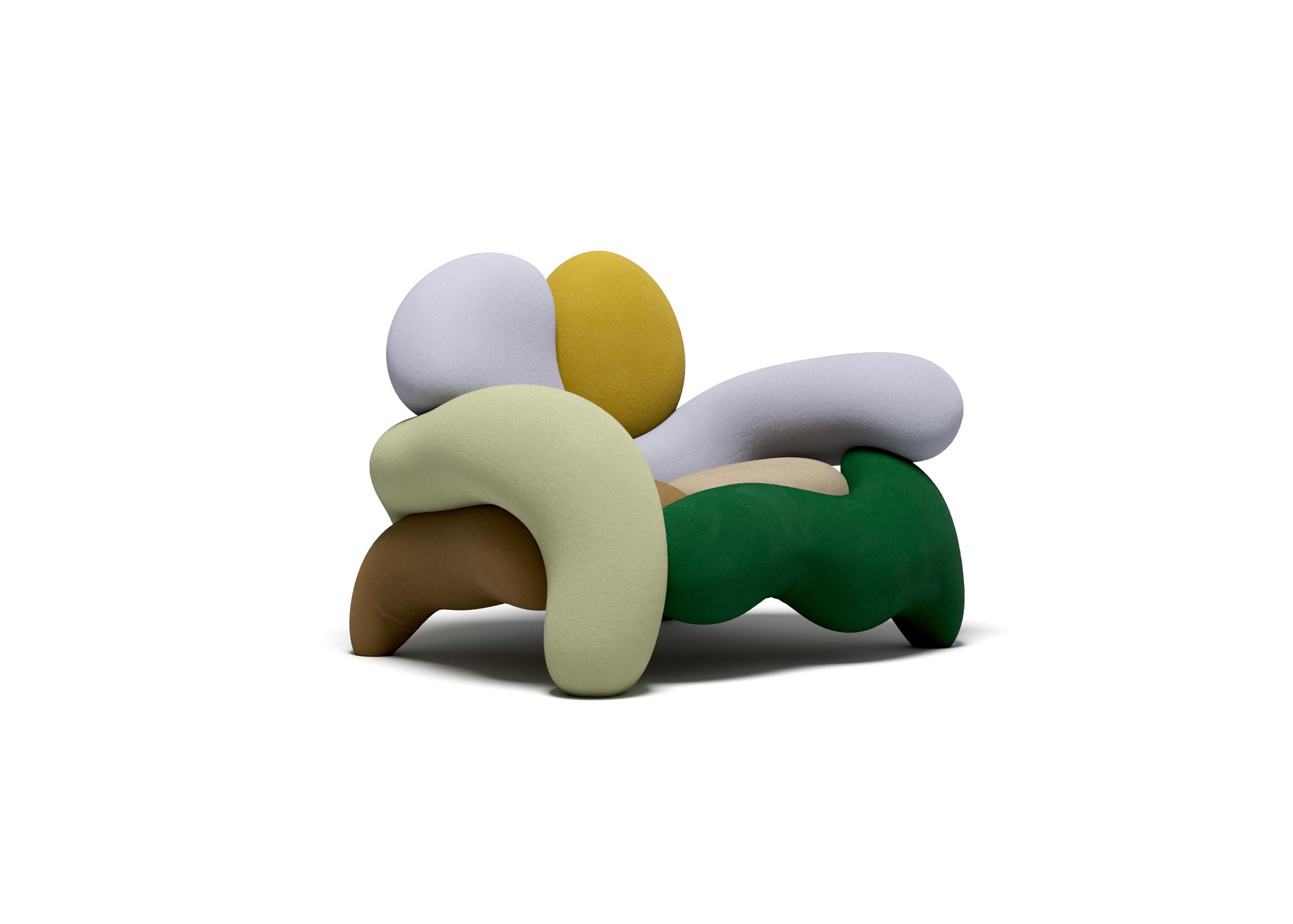 Fauteuil Morphologica Nebraska en laine bouclée par Misha Kahn Neuf - En vente à Brooklyn, NY