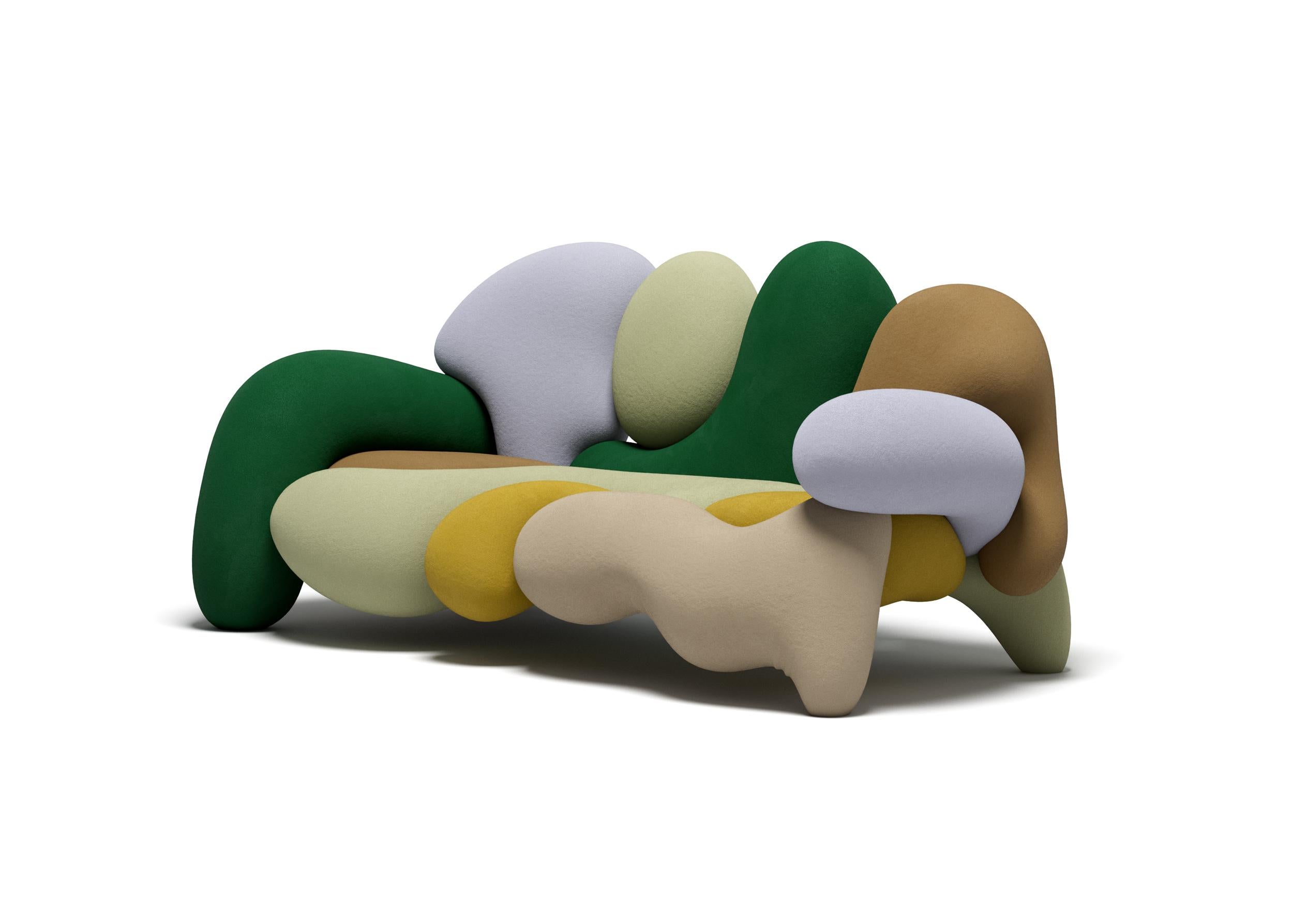 Morphologica Nebraska Sofá + Sillón de lana Bouclé by Misha Kahn en Nuevo estado para la venta en Brooklyn, NY