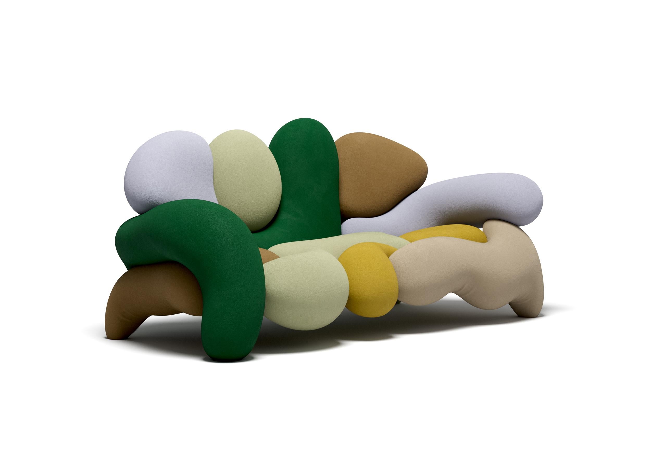 Morphologica Nebraska Sofá + Sillón de lana Bouclé by Misha Kahn Siglo XXI y contemporáneo en venta