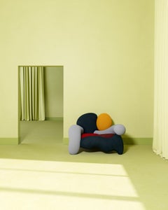 Morphologica Wine Sofa + Armchair in Bouclé Wool by Misha Kahn