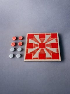 Morpion game, enameled ceramic, Italy, 1980