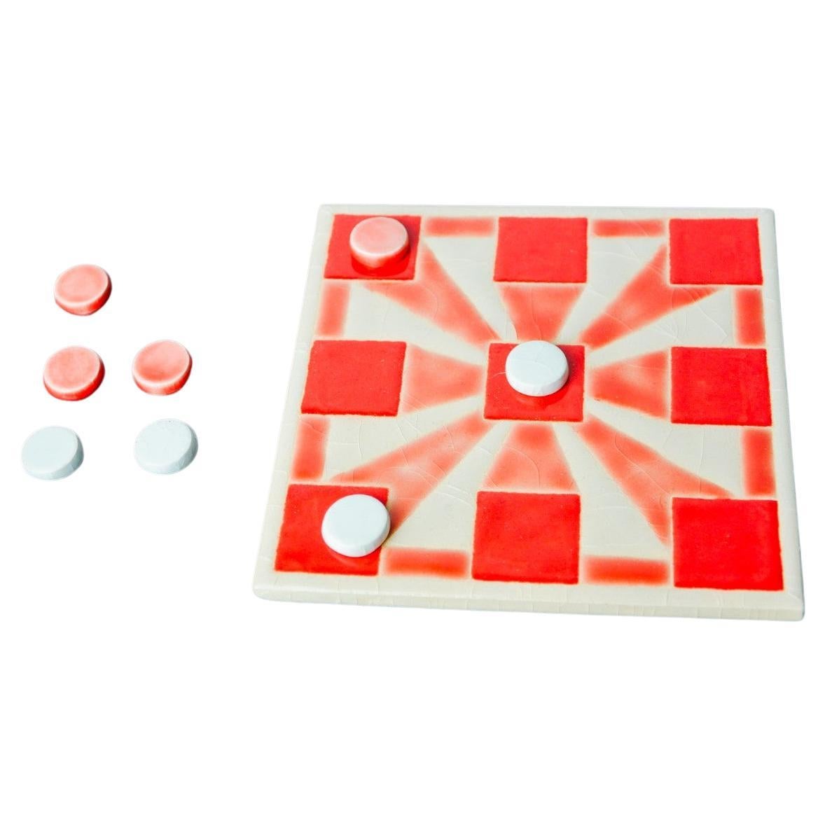 Morpion game, enameled ceramic, Italy, 1980