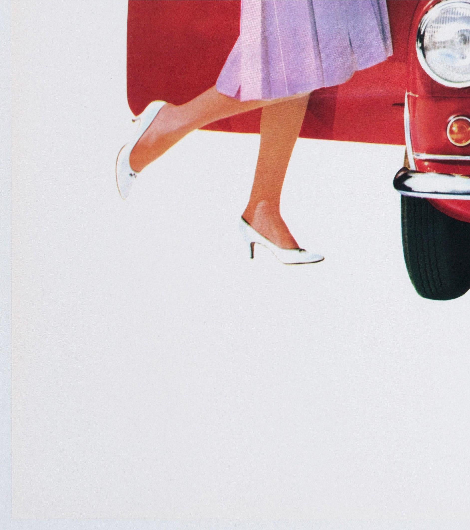 Linen Morris 850 Mini 1960 UK Dealer Poster For Sale