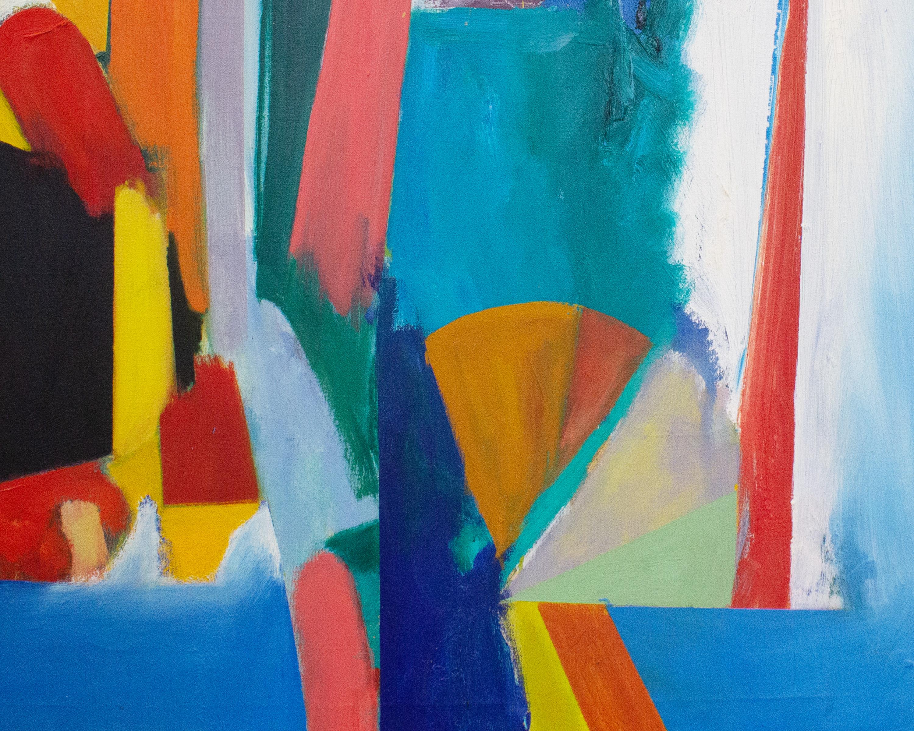 Modern Morris Barazani Signed Abstract Acrylic on Canvas Painting