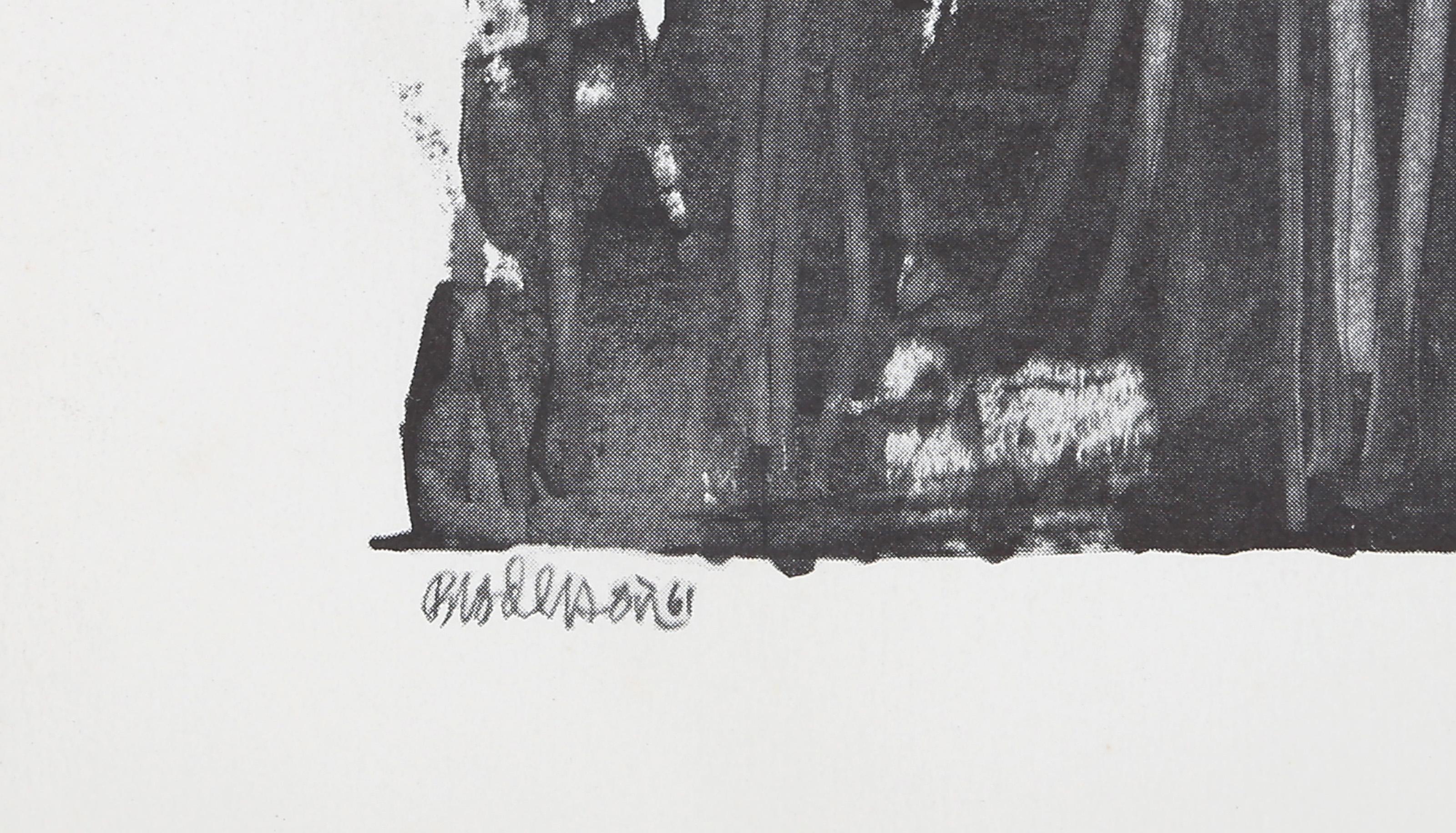 Child Blowing Dandelions, Surrealist Lithograph by Morris Broderson For Sale 3