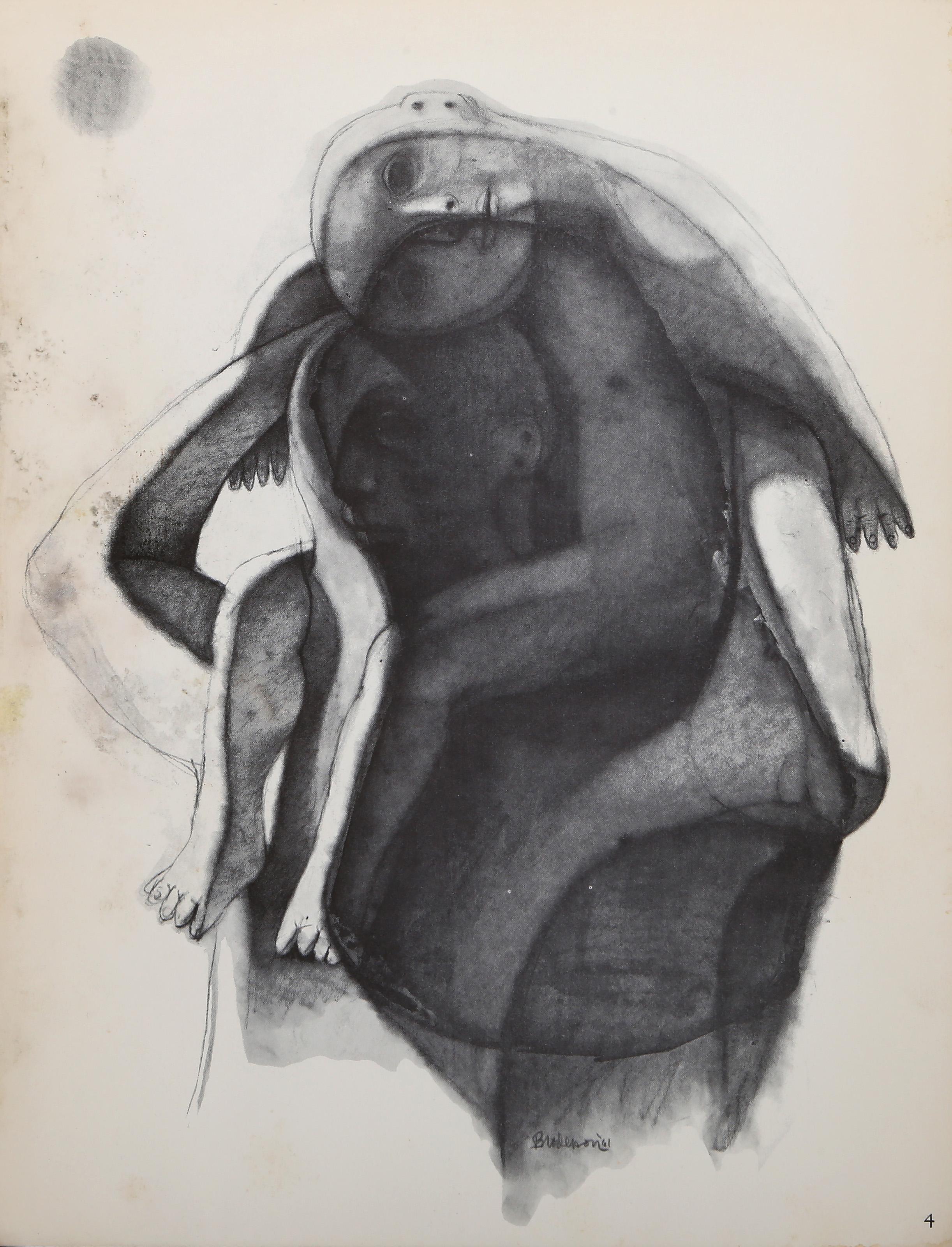 Father and Child V, Surrealist Lithograph by Morris Broderson For Sale 2