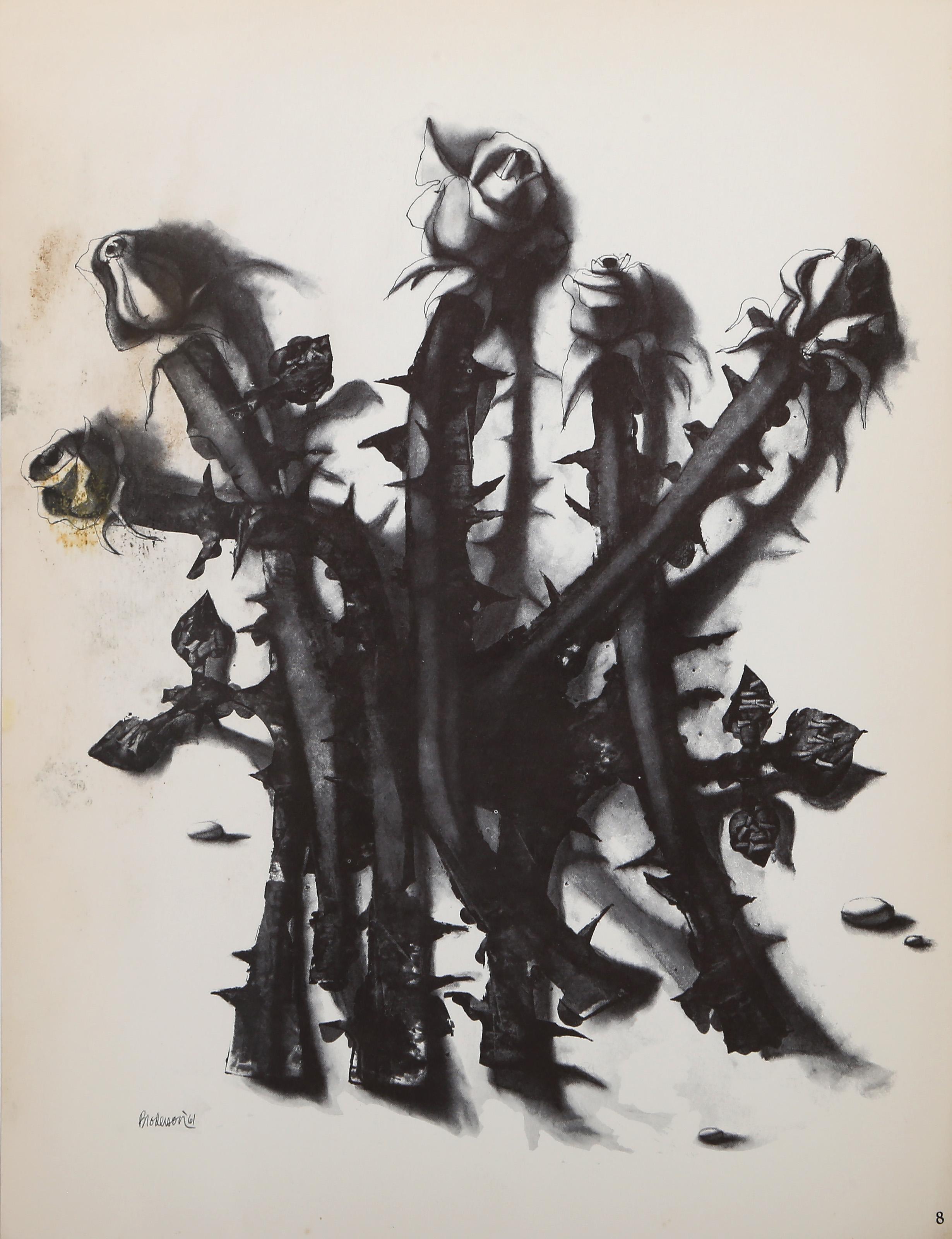 Roses, Surrealist Lithograph by Morris Broderson For Sale 3
