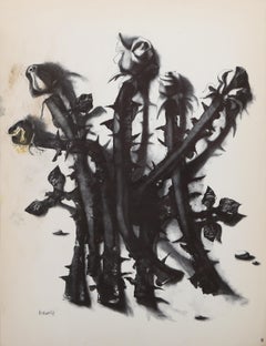 Surrealistische Lithographie von Morris Broderson, Rosen