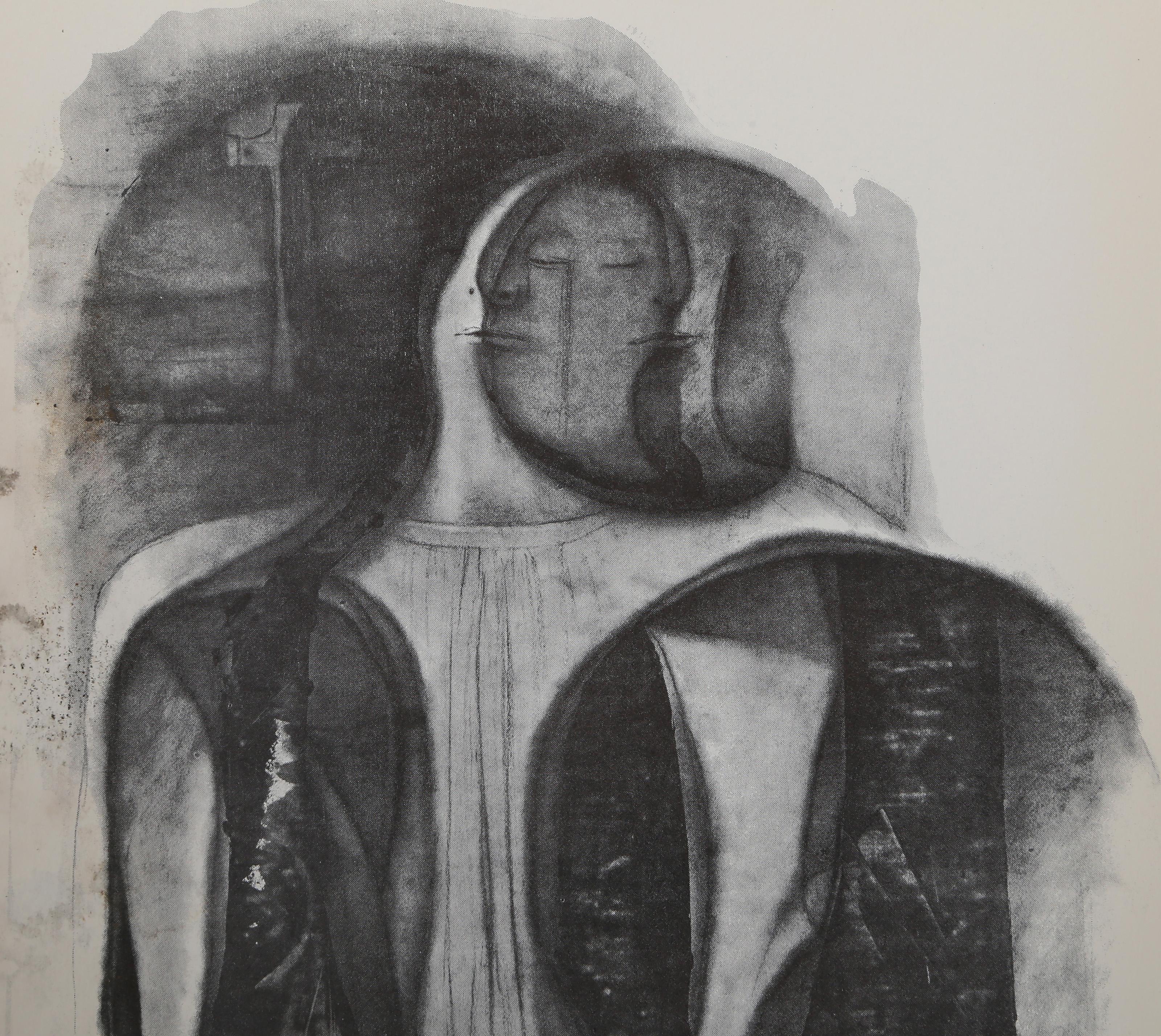 Transcendent Mary V, Surrealist Lithograph by Morris Broderson For Sale 1