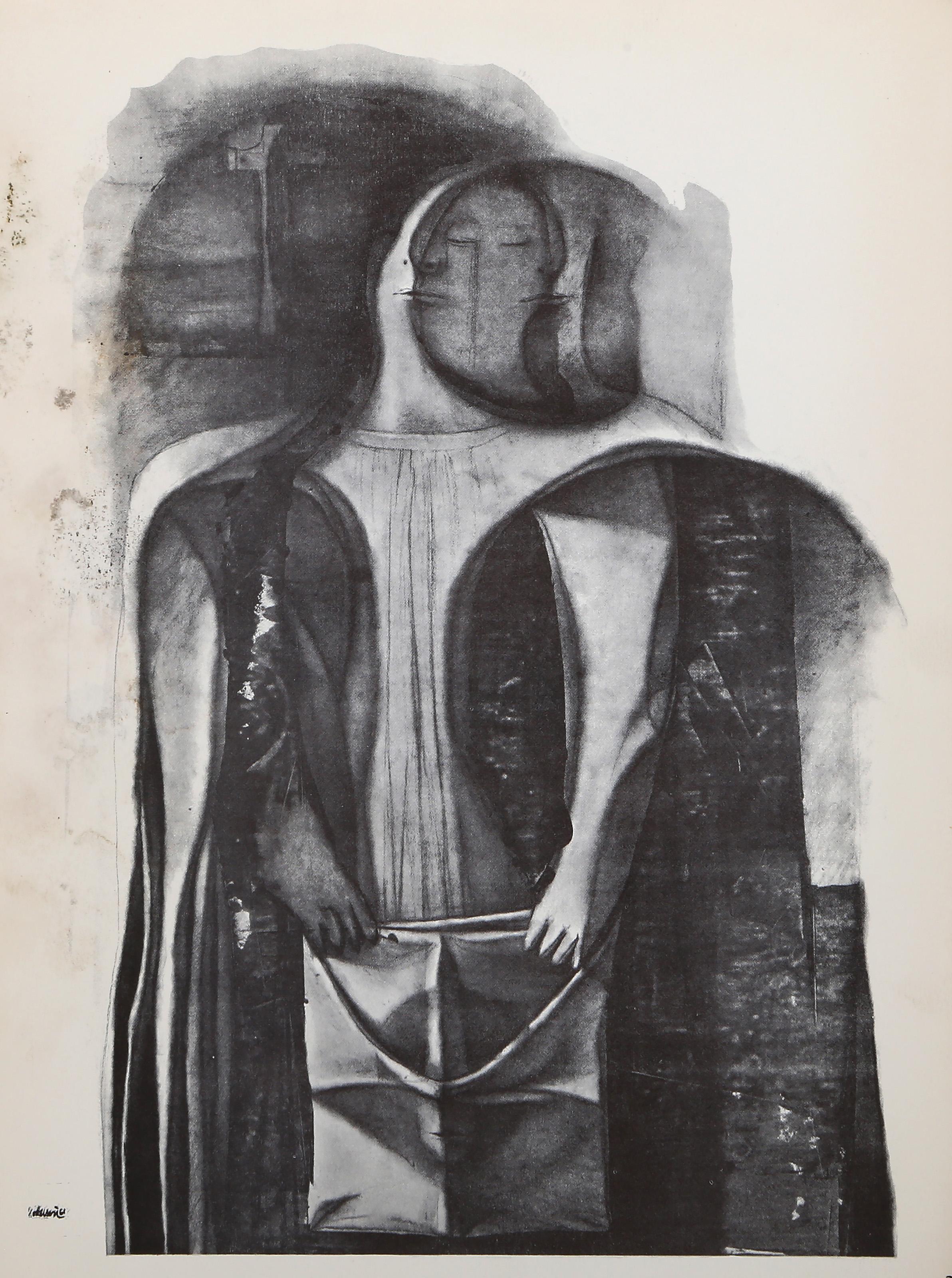 Morris Broderson, American (1928 - 2011) - Transcendent Mary V, Portfolio:  The Atelier Portfolios, Number One: Morris Broderson, Year:  1961, Medium:  Lithograph, signed and dated in the plate lower left, Image Size:  11.5 x 8 inches, Size:  12.75