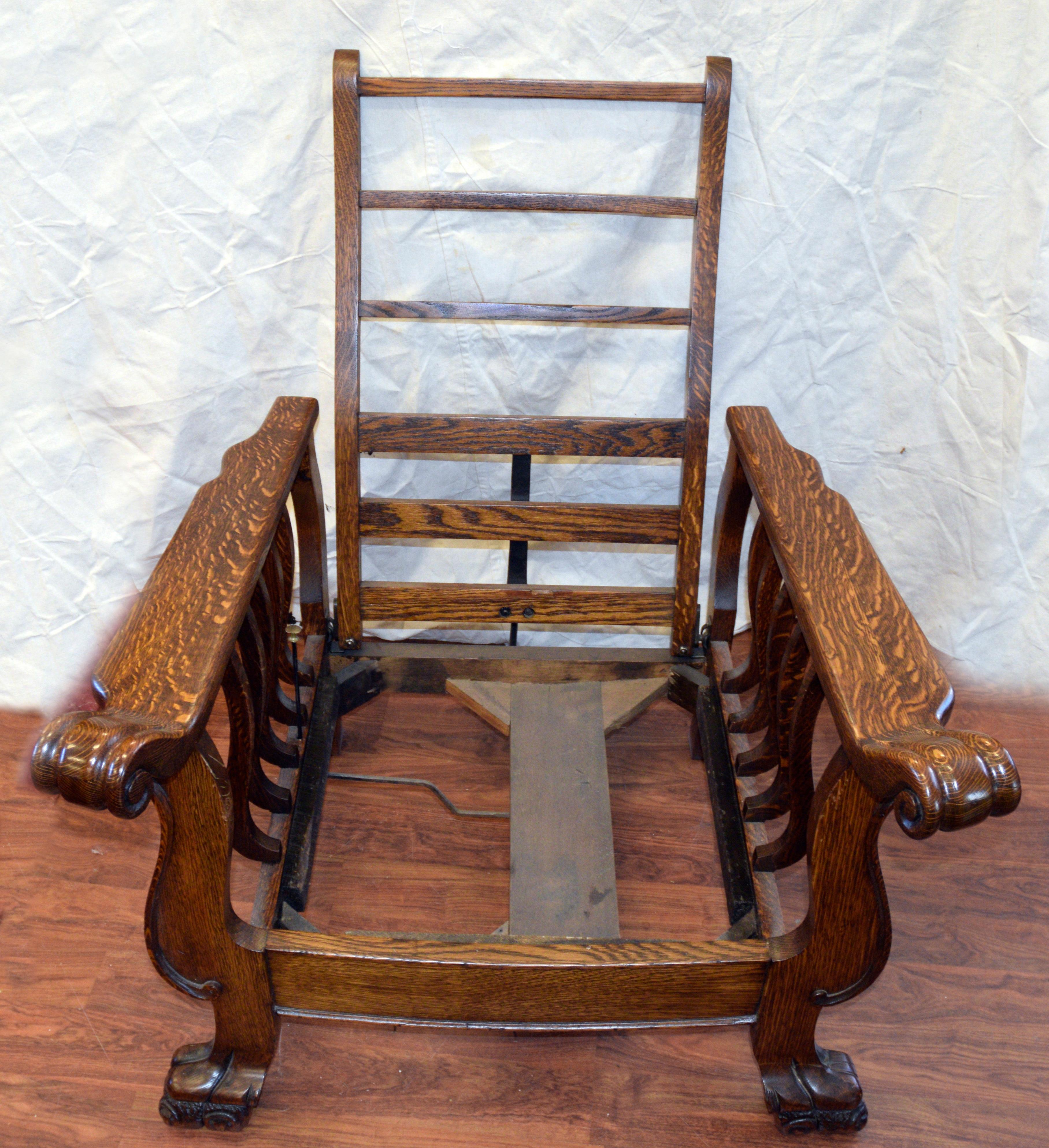 Hand-Carved Morris Chair Recliner