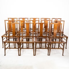 Morris & Co. a Set of Fourteen Arts & Crafts Queen Anne Mahogany Dining Chairs