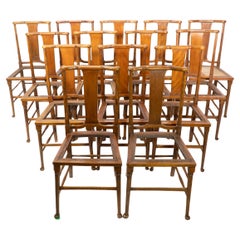 Morris & Co. a Set of Fourteen Arts & Crafts Queen Anne Mahogany Dining Chairs